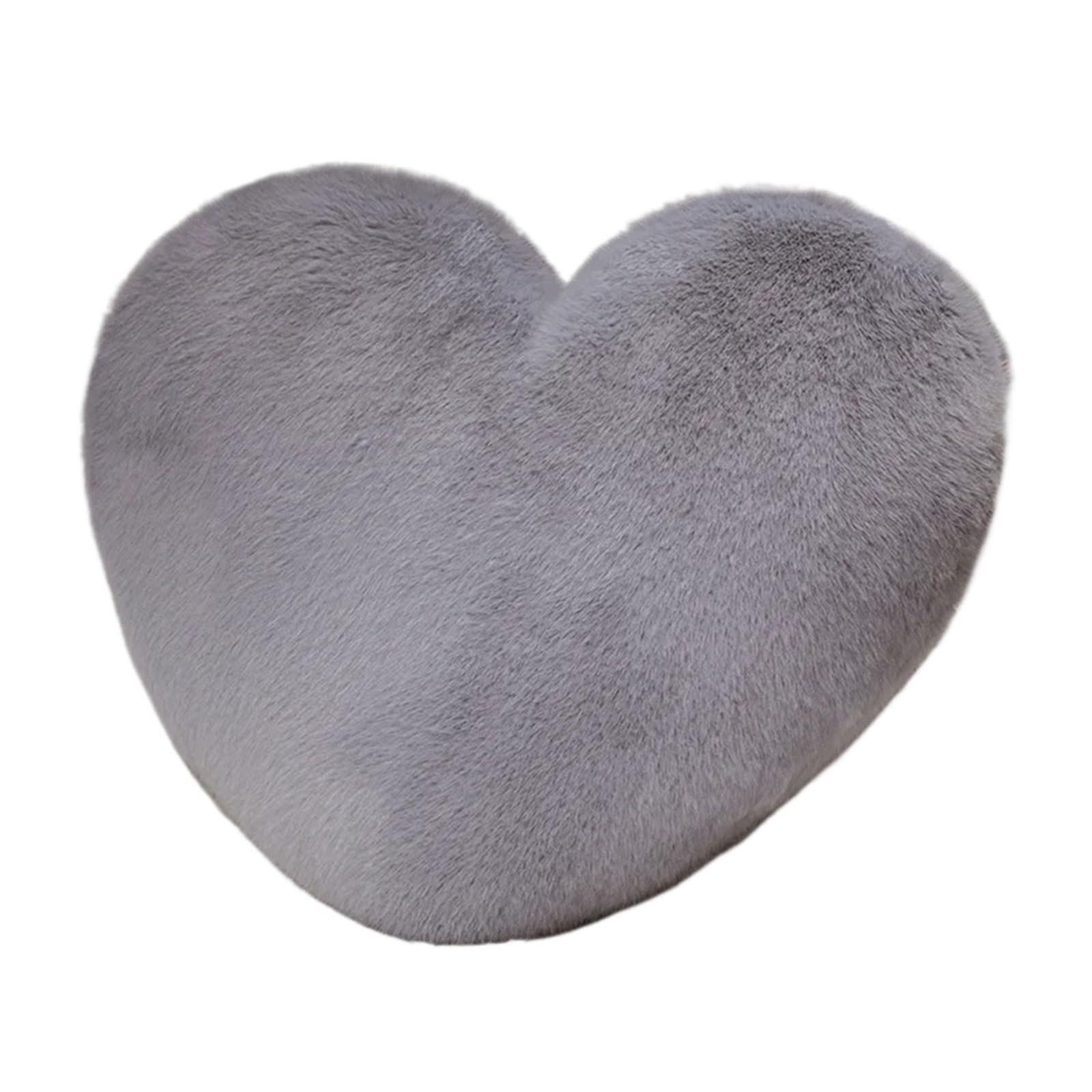 XIEHYA 1 Pcs Heart Throw Pillow Stuffed Plush Soft Home Decor Comfortable For Home(Grey)