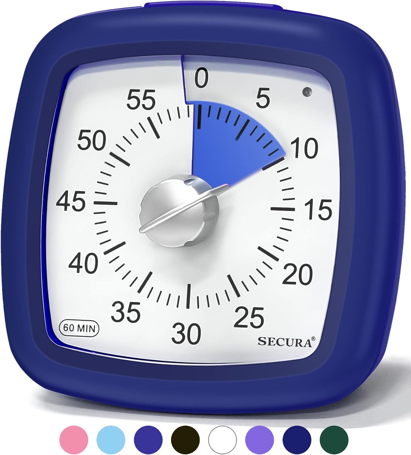 Secura 60Minute Visual Timer, Silent Study Timer for Kids and Adults