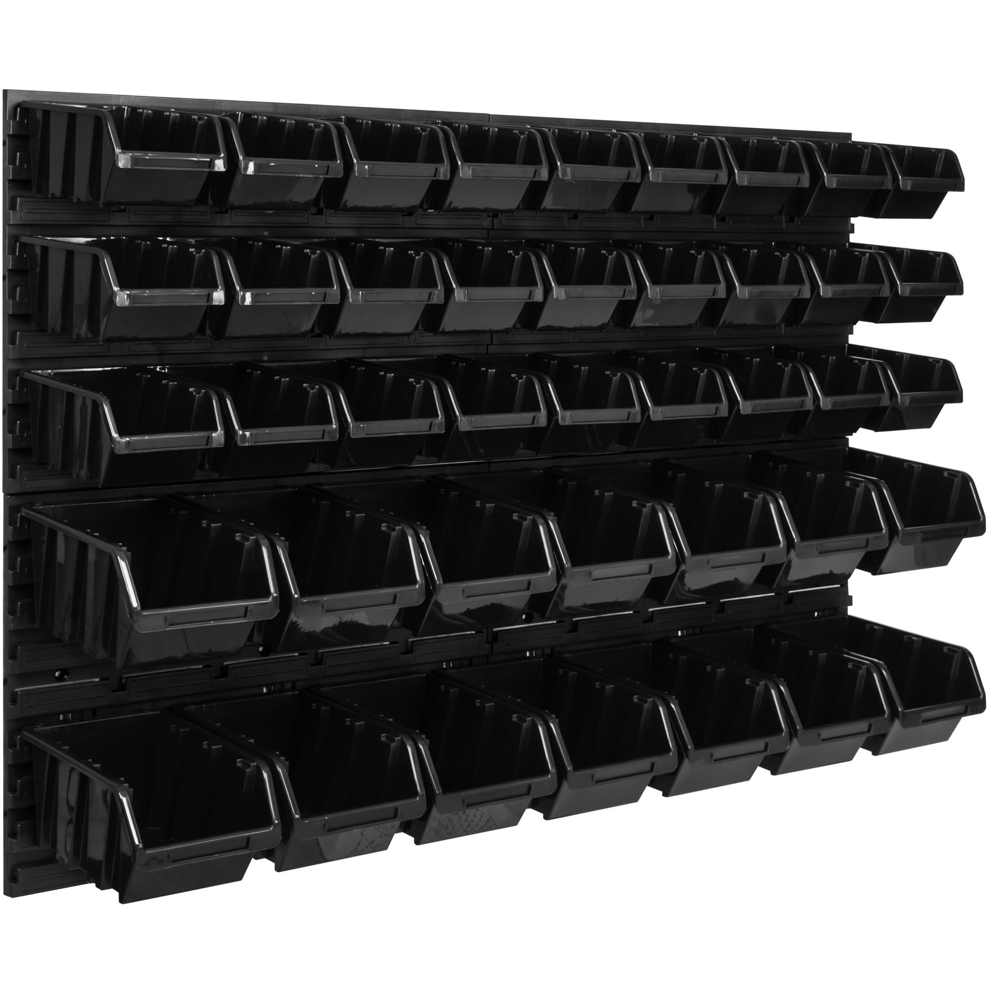 System magazynowy regał ścienny 1152 x 780 mm, 41 szt. pudełko, pojemniki do układania w stos, pojemniki do magazynowania, bardzo mocne płyty ścienne, regał, możliwość rozbudowy, regał warsztatowy, magazyn, regał ścienny, regał wtykowy