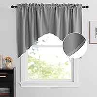 Vista 71 de NICETOWN Cortinas elegantes con caída de cascada para dormitorio, cortinas con jareta para barra estilo granja para sala de estar, cortinas rústicas