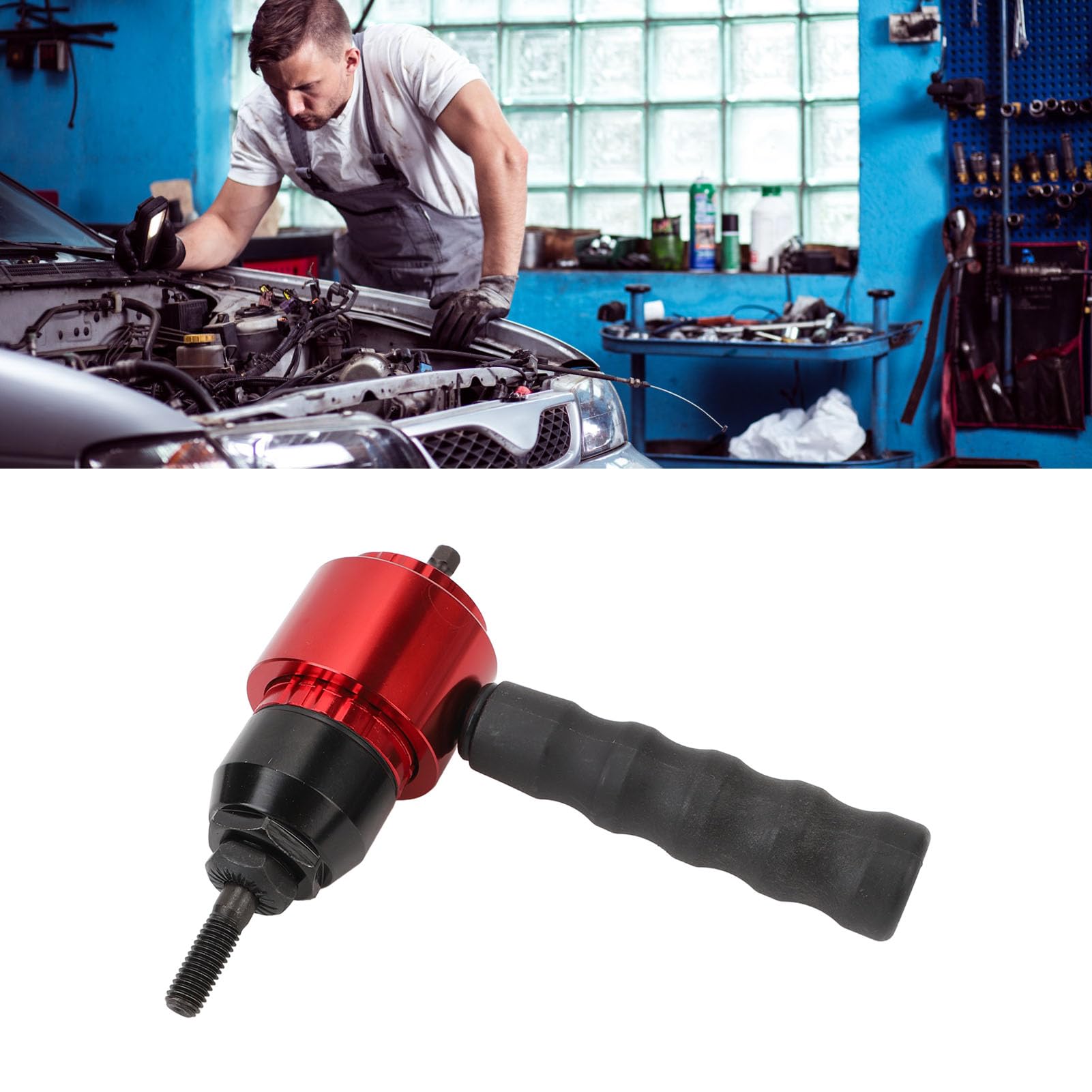 Adapter do Nitonakrętek, Adapter do Nitownic Elektrycznych do Wiertarek Akumulatorowych, Zestaw Adapterów do Nitonakrętek z 5 Trzpieniami, Adapter do Nitownic Elektrycznych do