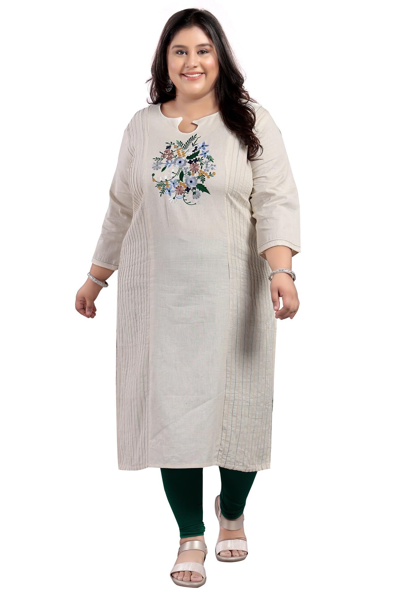 DARIKA Kalamkari Embriodery Cotton Kurtis for Women in Plus Size & Small Size.