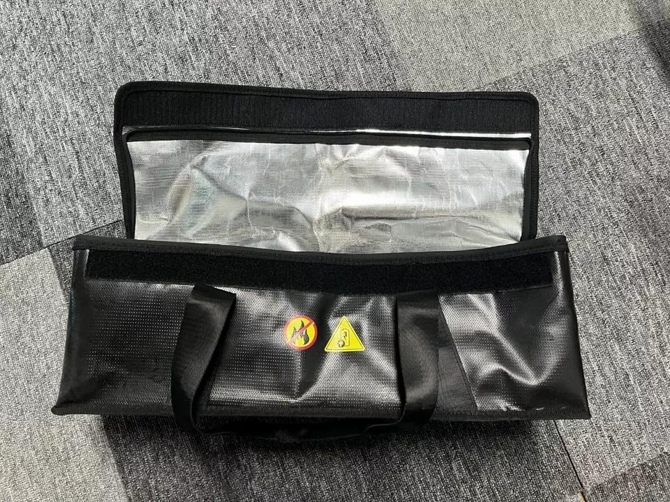 Ebike Akku Tasche Feuerfest,Wasserdicht,Explosionssicher Lithium Akku Tasche Zum Aufladen,Transportieren,Lagern Es kann bis zu 49 * 15 * 15 cm Aufnehmen