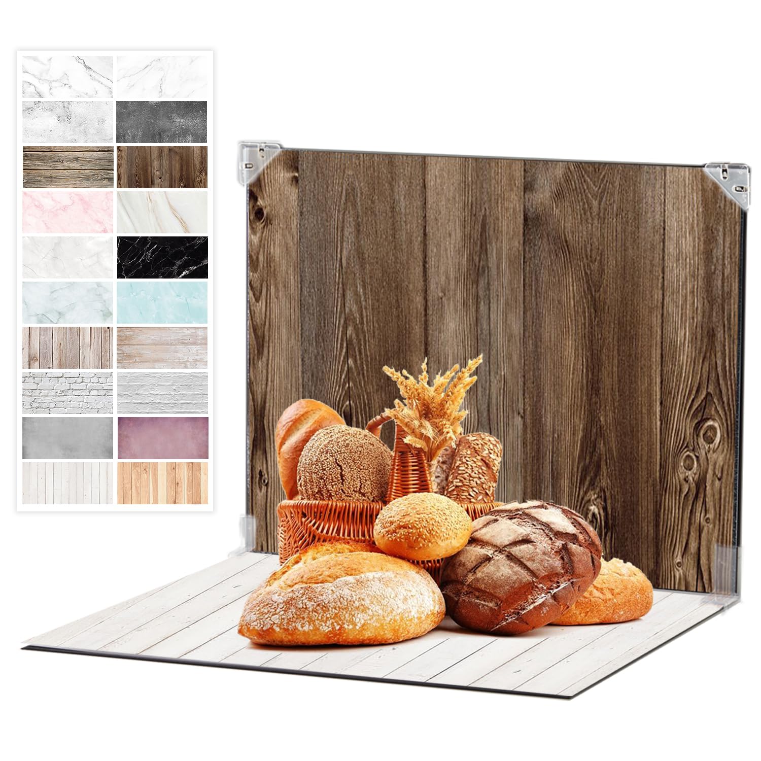 Photo Backdrop 10Pcs 20Patterns Small Product Photography Backdrops Kit Food Photography Backdrop Board Double-Sided Table Top Backdrop Kit Flat Lay