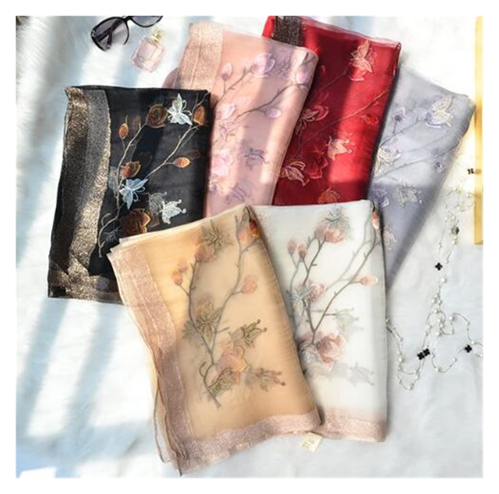 Szalik Otulacz Zimowe Szaliki Do Drukowania Długie Damskie Szale Soft Wrap Modne Satin Dla Kobiet(D)