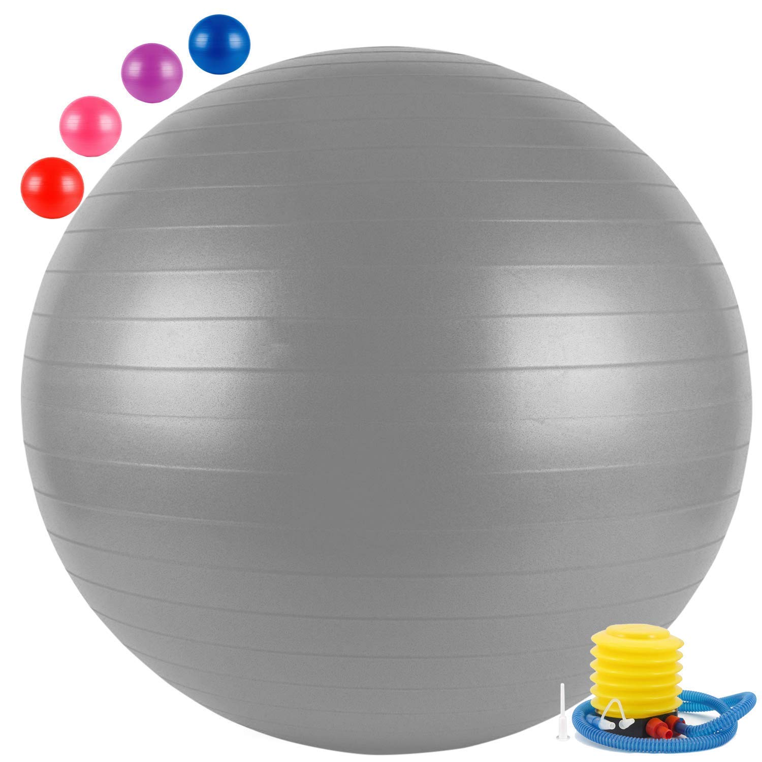 ISTARA Heavy Duty PVC Anti-Burst Anti-Slip Extra Thick Balance Stability Swiss Birthing Exercise Gym Yoga Ball , Size - 75cm with Pump, MultiColor (B096W11FBZ) Amazon Price History, Amazon Price Tracker