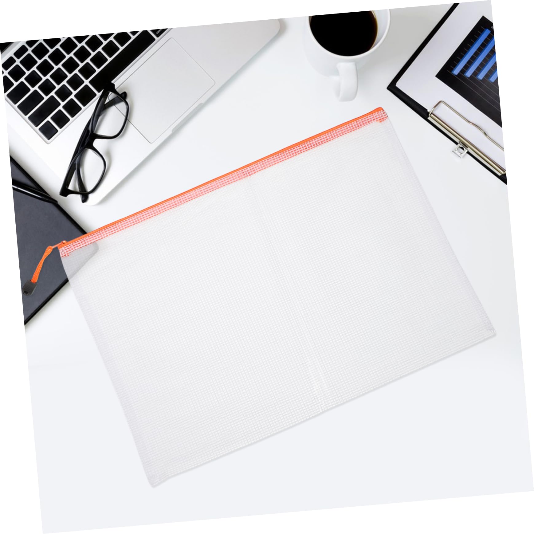 Buste Portadocumenti A3 Zip in Pvc Trasparente 16 Pezzi | Finitura a Griglia, Formato Grande, per Ufficio e Viaggio, per Fogli e Prove, Ordine e Visibilità