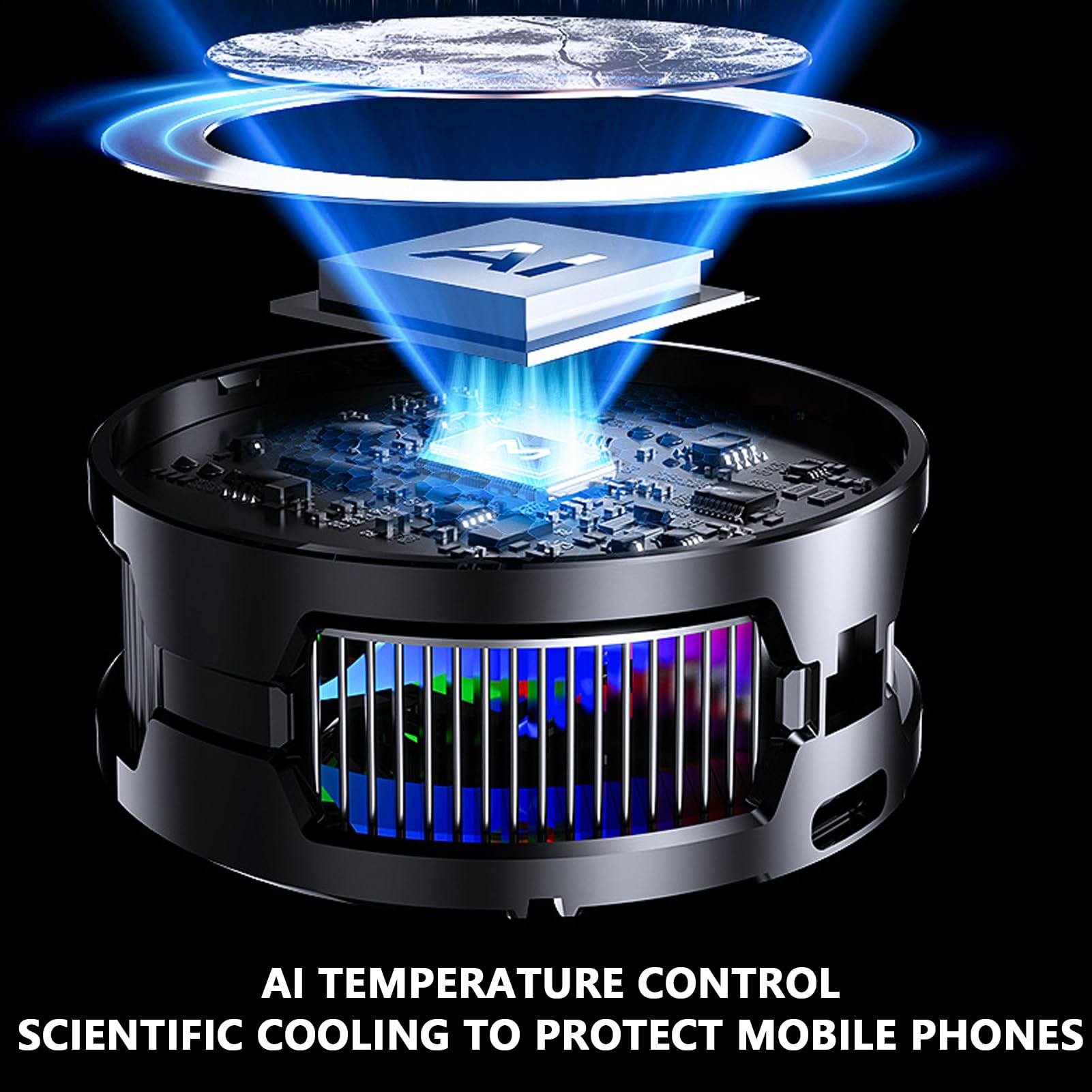Magnetischer Telefonkühler, Halbleiter-Kühlgerät, Smart Temperature Control Zubehör, 5,1 x 10,4 x 3,7 cm, Ultra Quiet, ideal für Vlogging, Streaming, Video