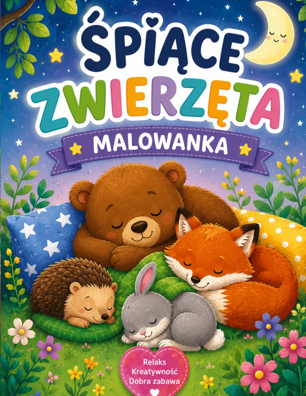 Śpiące zwierzęta: Kolorowanka edukacyjna