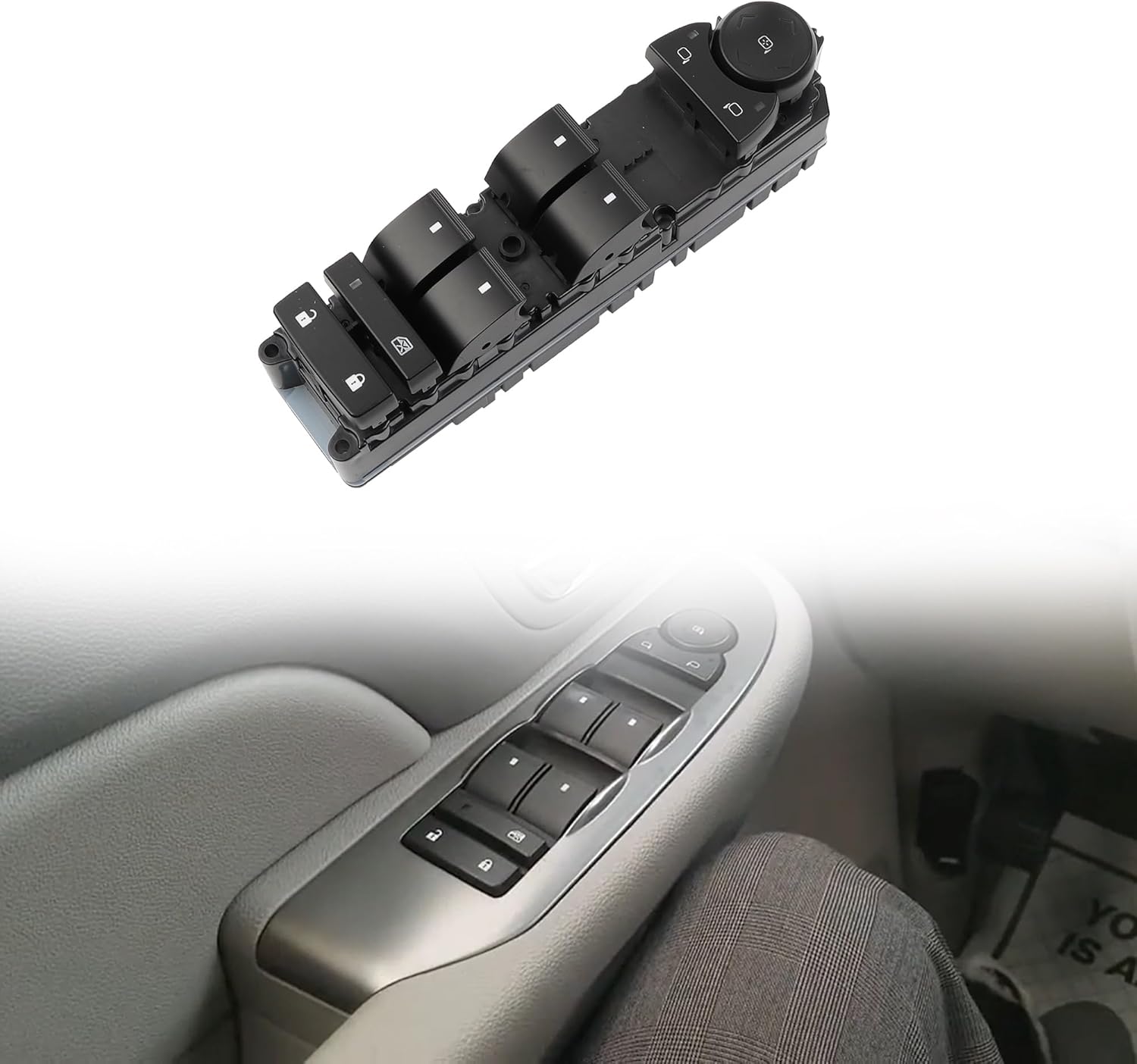 Dasbecan 20835552 Power Window Door Lock Switch Driver Side Compatible with 2007-2014 Chevy Tahoe Avalanche Silverado Suburban/GMC Sierra Yukon 1500 2500 3500 Replaces# DWS177 1S15733