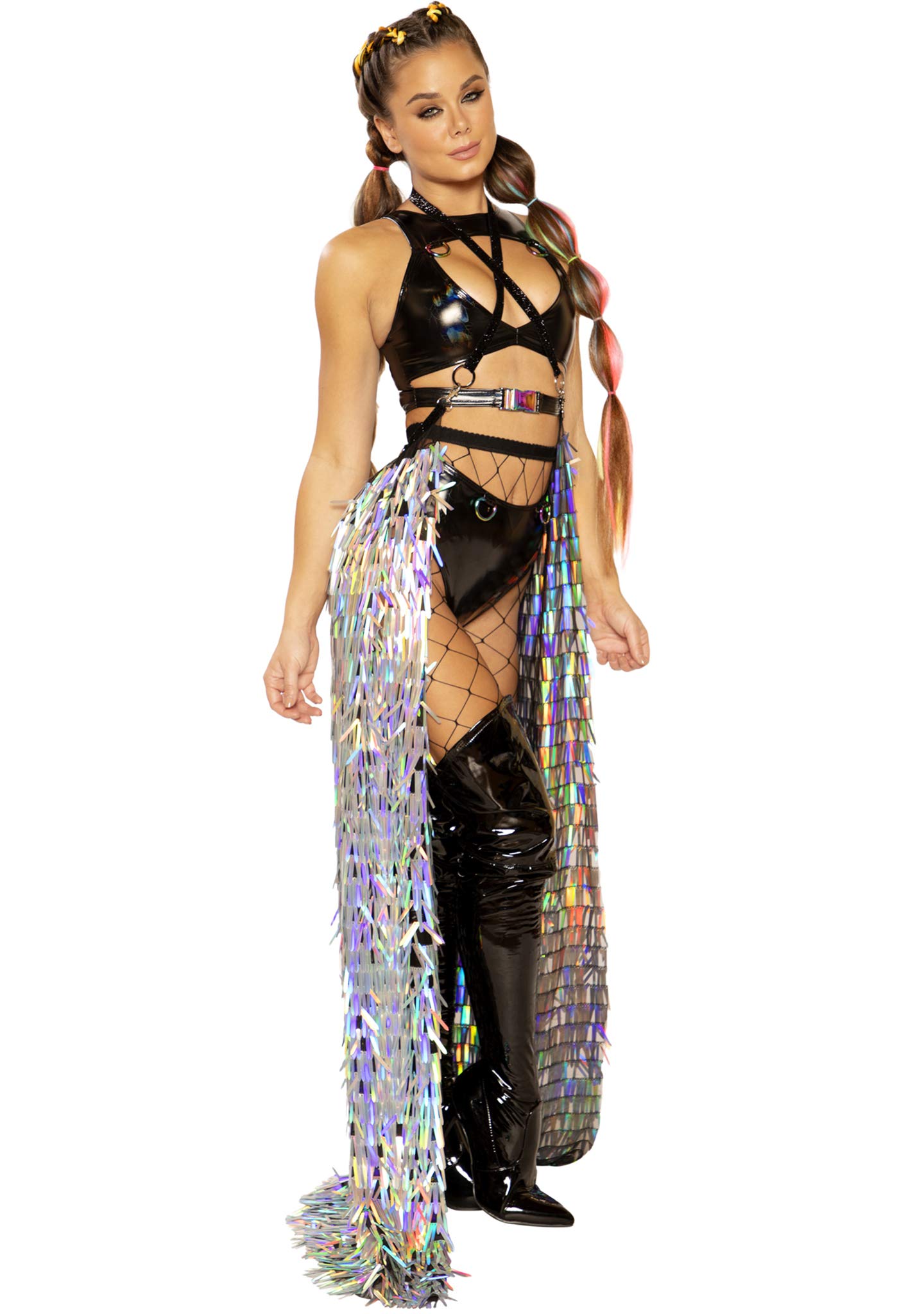 Knives Out Blade Sequin Harness Gypsy Skirt One Size - Rave Festival Skirt EDM Techno