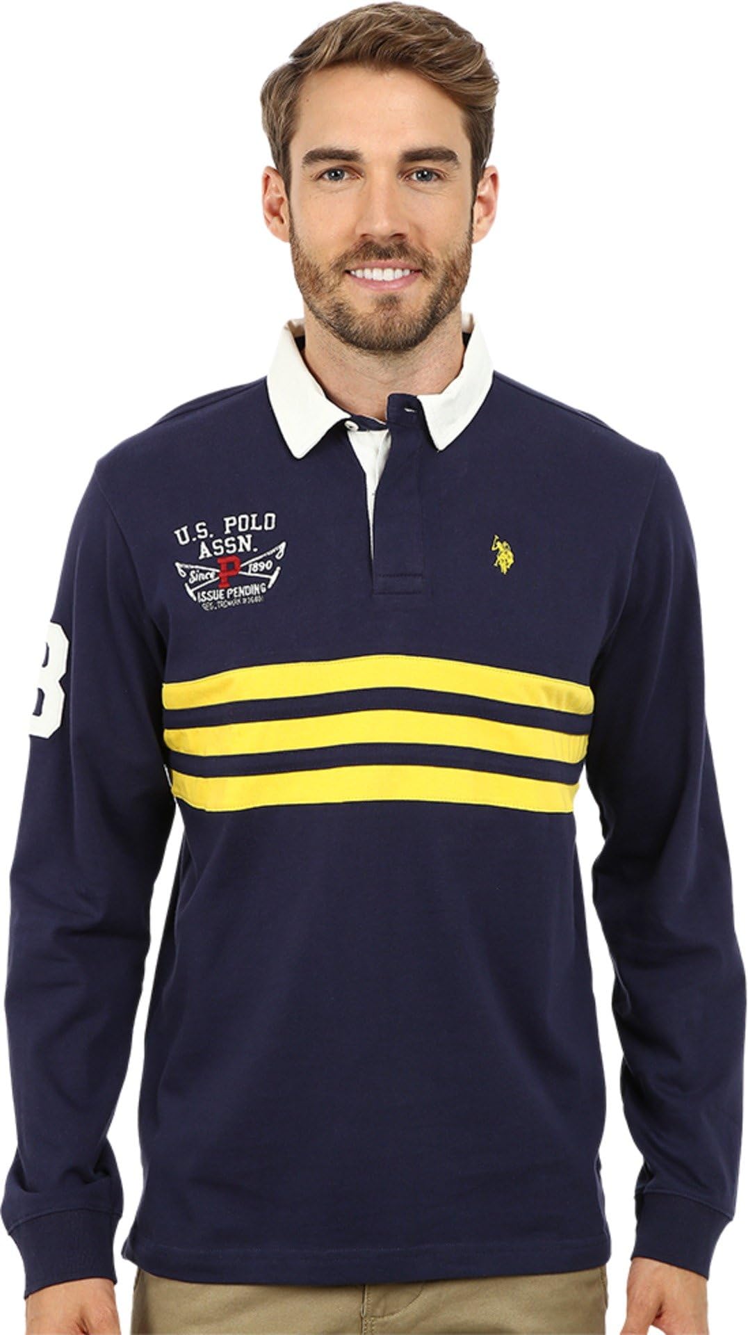 U.S. Polo Assn. Men's Long Sleeve Rugby Polo Shirt