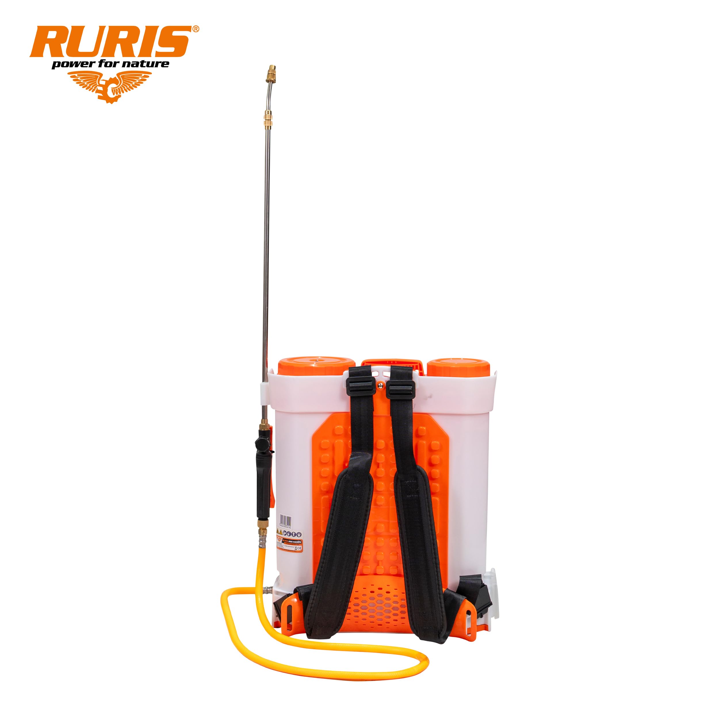RURIS Pulvérisateur Électrique RSE 1400S – Réservoir 14L, Batterie 12V 8Ah, Lance Télescopique Métal, Pression 6 Bars, Fonction de Mélange Automatique, Accessoires Multiples