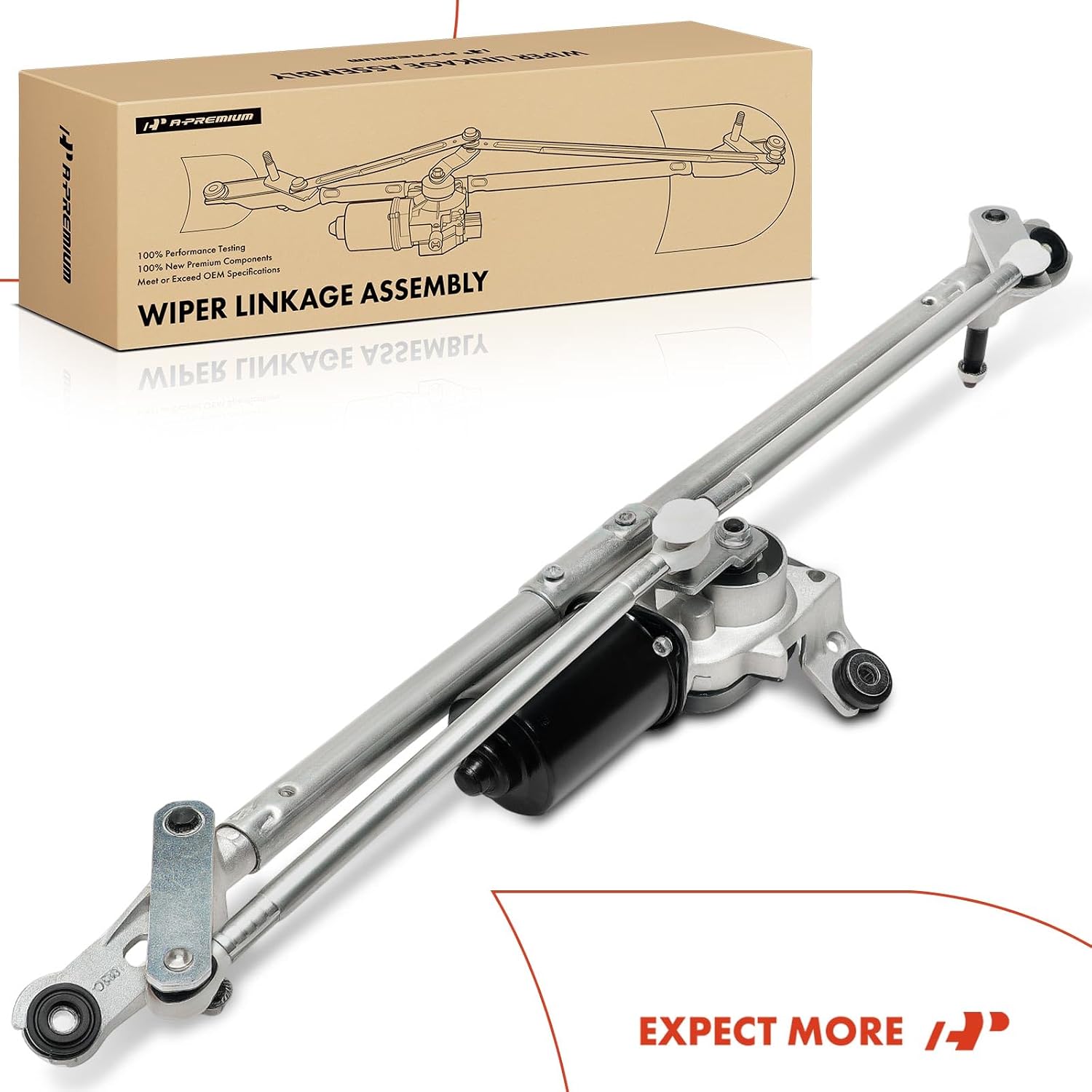 A-Premium Front Windshield Wiper Motor and Linkage Assembly Compatible with Chevrolet Equinox 2005-2006 & Saturn Vue 2002-2007 & Pontiac Torrent 2006