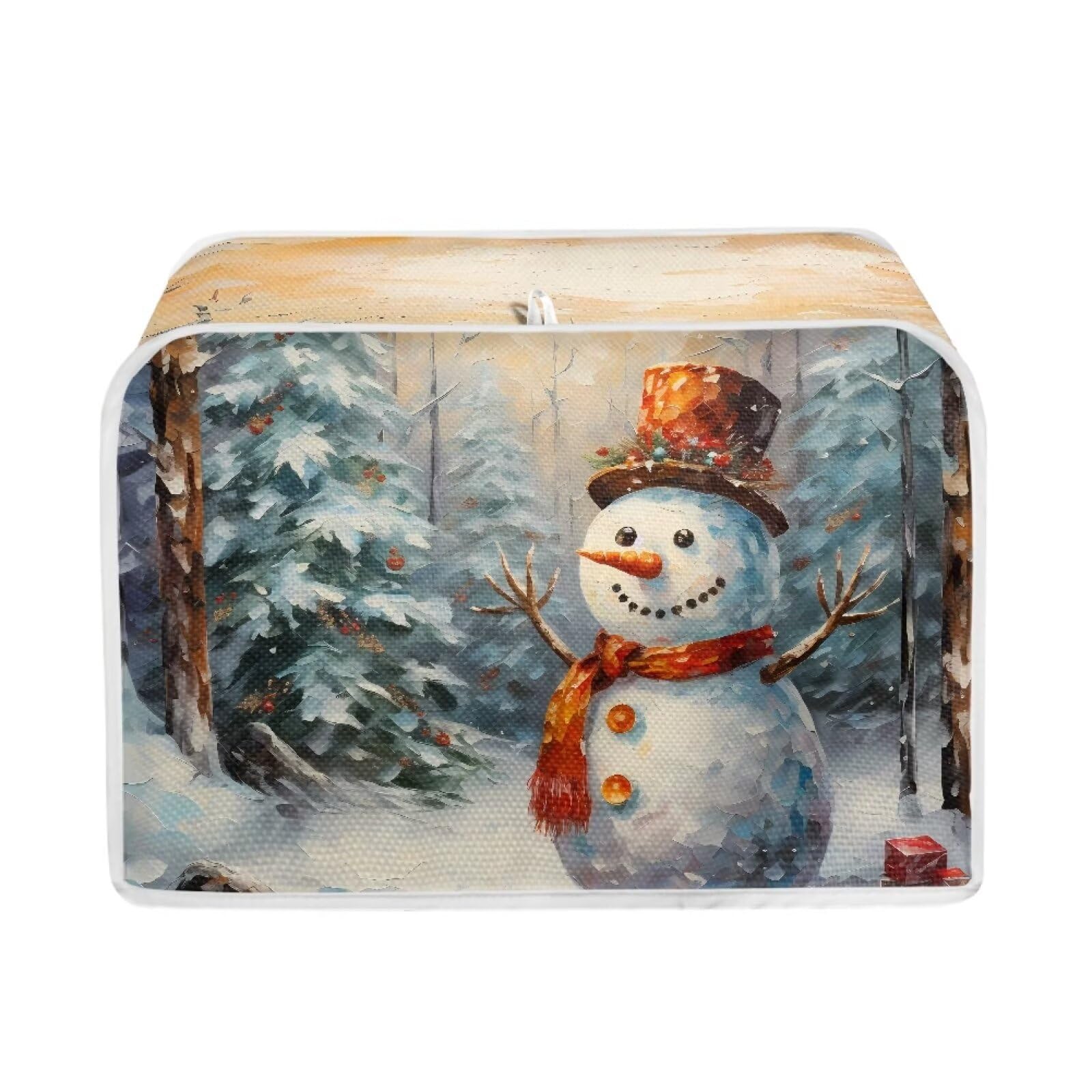 TOADDMOS Mixer Covers Christmas Snowman Kitchen Appliance Cover Decorations Polyester Dustproof Cover with Pockets for Stand Mixer Compatible with 4.5-5 Quart Stand Mixer