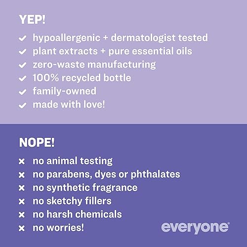 Miniatura 4 de Everyone Jabón líquido para manos, 12.75 onzas (paquete de 3), lavanda y coco + limón Meyer y mandarina, limpiadores a base de plantas con aceites