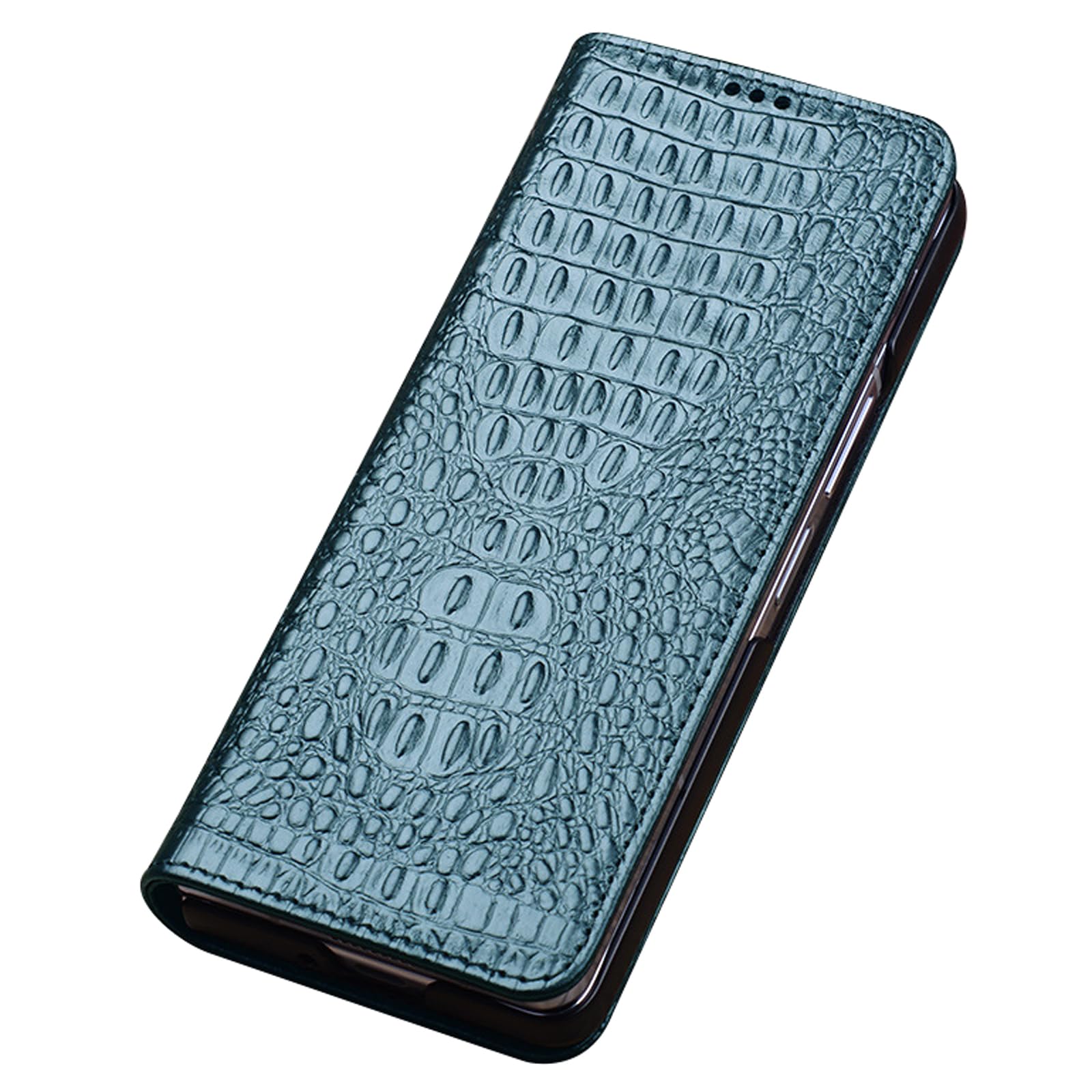 Amazon.co.jp: FYSHTIAN(小さな店) forSamsung Galaxy Z Fold 6、本革フリップフォンカバークロコダイル テクスチャマグネティック閉鎖フルボディ耐衝撃ケースの場合,グリーン : 家電＆カメラ forSamsung Galaxy Z Fold 6用ケース、高級本革メッキカバークロコダイルパターンフリップフルコバレッジ本物の牛