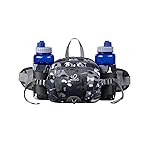 WATERFLY Fanny Pack Waist Bag: Fannie Pack 2 Water Bottle Holders Lumbar Belt Hiking Walking Running Jogging Camping Large Woman Man (Bottle Not Included)