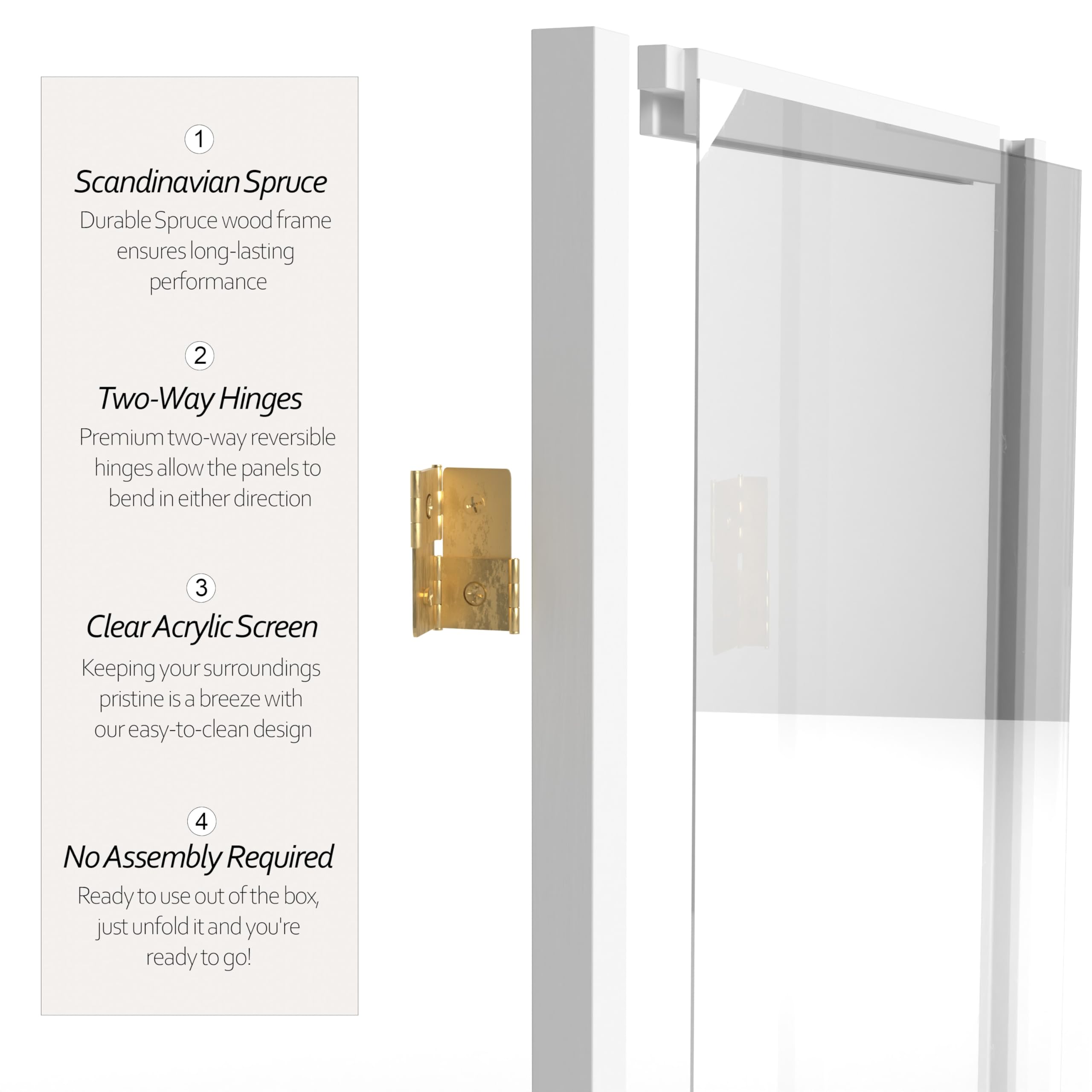 Amazon.com: 4 ft. Short Clear Plastic Partition White 4 Panel