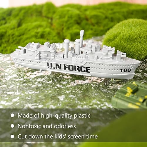 Miniatura 5 de 3 otters Juego de 360 piezas militares para hombres del ejército, soldados de juguete, figuras militares de plástico, portaaviones, buques de