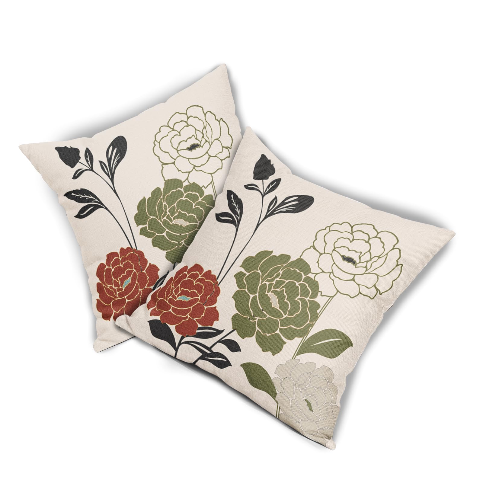 Kawani Set di 2 federe decorative per cuscini primaverili ed estivi, 50