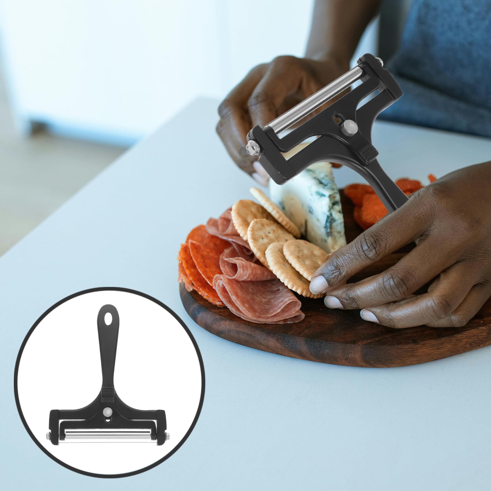 Ciieeo Adjustable Cheese Slicer Heavy Duty Metal Cheese Cutter for Restaurants