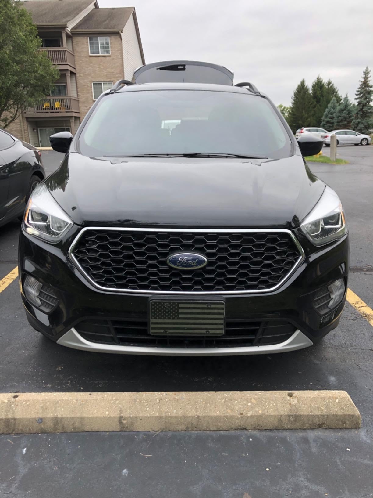 Ghosted Black American Flag License Plate - 6