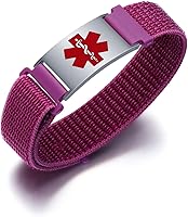 Vista 30 de Pulseras deportivas personalizadas de alerta médica para mujeres y hombres – Pulseras de identificación médica personalizadas con grabado gratuito