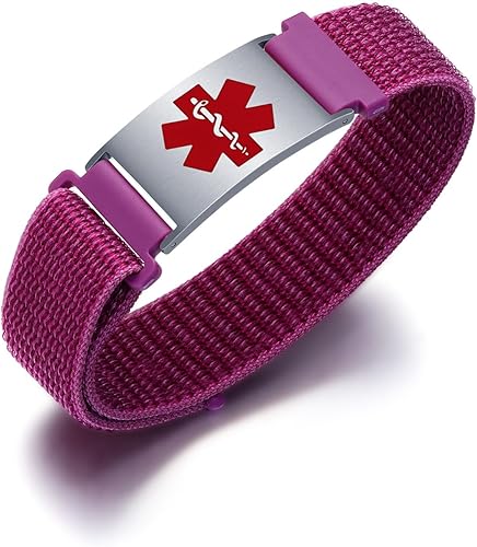 Miniatura 30 de Pulseras deportivas personalizadas de alerta médica para mujeres y hombres – Pulseras de identificación médica personalizadas con grabado gratuito
