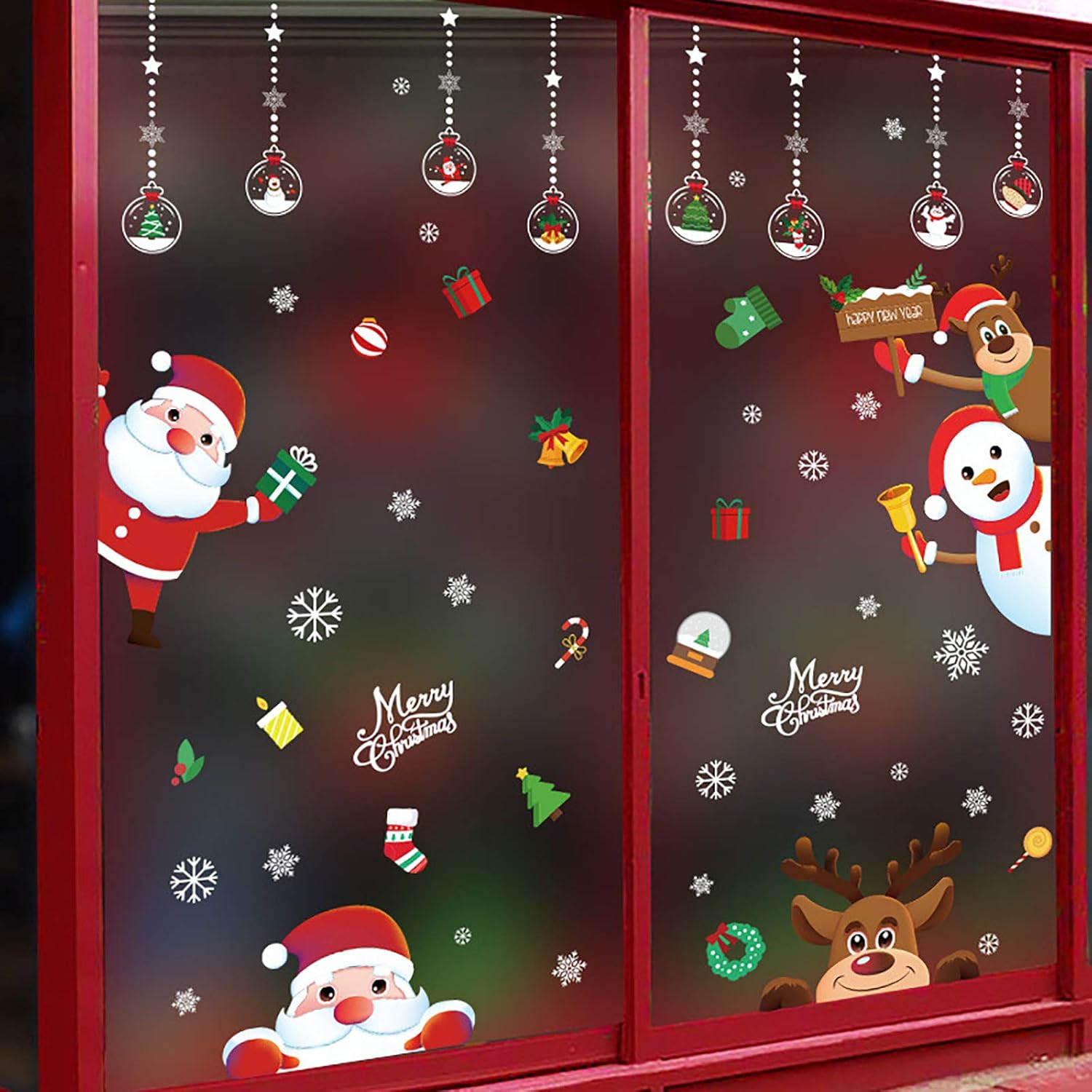 cocotv 1 Set Static Window Stickers Christmas Cartoon Wall
