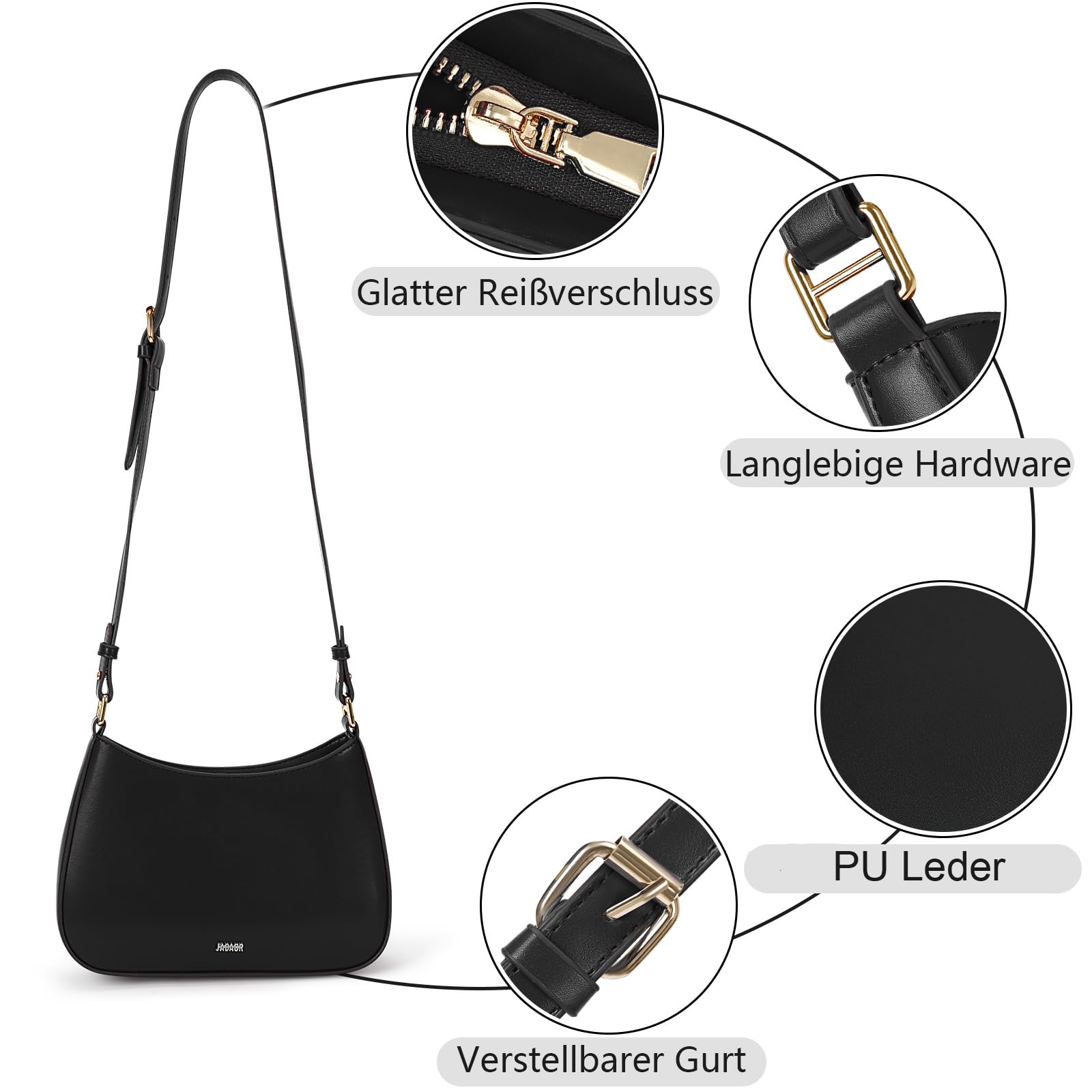 TIAASTAP Handtasche Damen klein Hobo Bag Elegant Umhängetasche Y2K Shoulder Bag for Women PU Leder Schultertasche Damen Klein Handtaschen mit Reißverschluss Coole Sachen für Teenager Mädchen