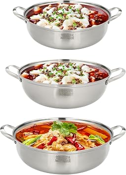 304 Stainless Steel Wok Frying Pan with Lid and Handles, Professional Wok with Steamer Rack, for Induction Cooktops Gas Cooktops Ovens Up to 500 F. 30cm