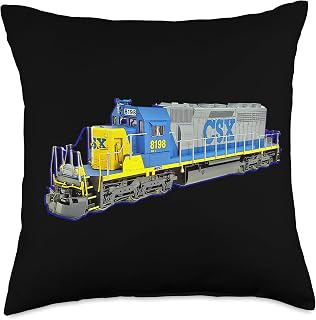 Freight Train CSX Engine Throw Pillow