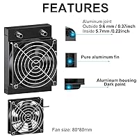 Vista 2 de Clyxgs Radiador de refrigeración por agua, radiador intercambiador de calor de aluminio de 8 tubos con ventilador para PC CPU, computadora, sistema