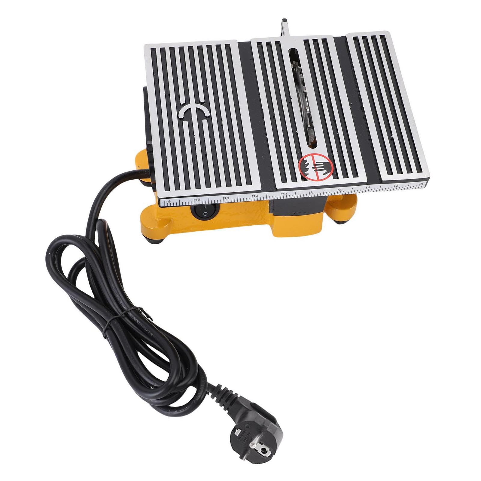 SIXRUN Mini Sierra de Mesa Compacta, Cortadora Eléctrica Portátil para Carpintería DIY, Aleación de Aluminio para Aficionados
