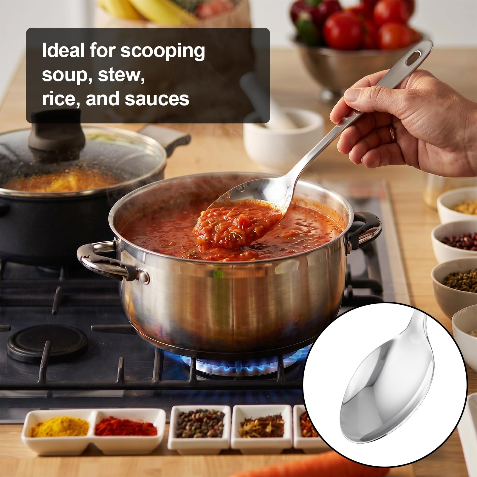 Kirecoo Stainless Steel Serving Spoons - 2 Piece Set -6