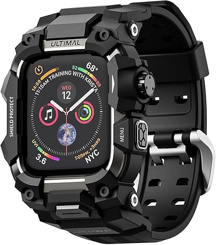 Miniatura 32 de ULTIMAL - Funda resistente con correa para Apple Watch 49mm, compatible con Apple Watch Ultra 3/2/1, cubierta protectora a prueba de golpes de grado