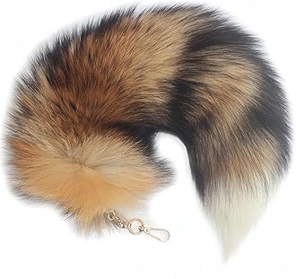 - Fluffy Therian fox Tail Keychain - Soft Fur, Realistic Colors, Durable, Perfect for Cosplay, Renaissance Fairs