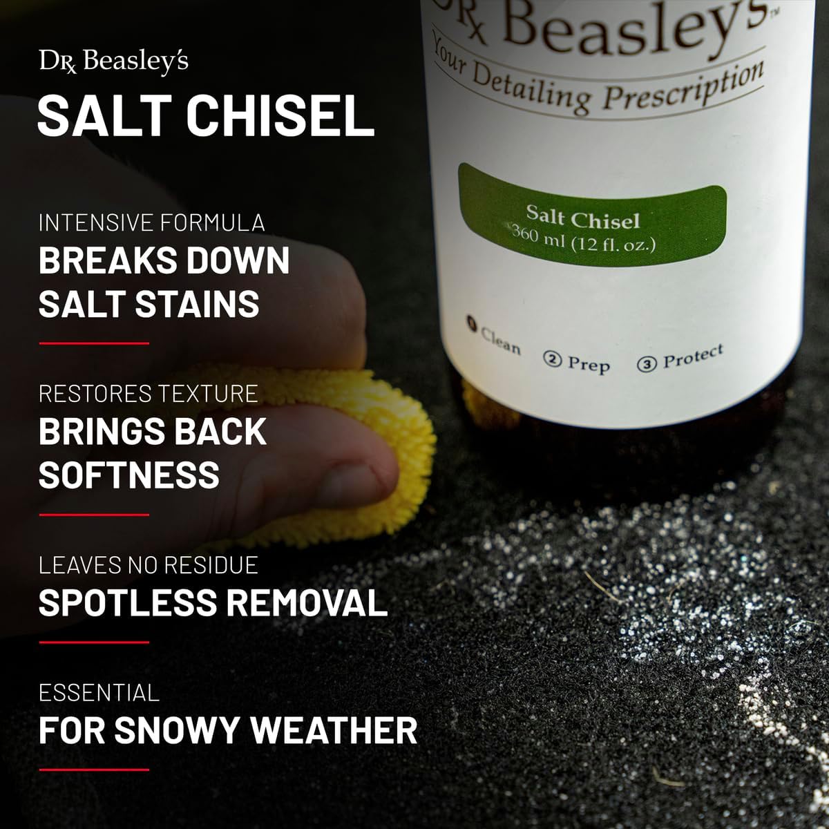 Dr. Beasley's Salt Chisel for Autos - Breaks Down Salt Stains on Carpets, Restores Softness, Leaves No Trace, Pro-Level Results, 1 Gal