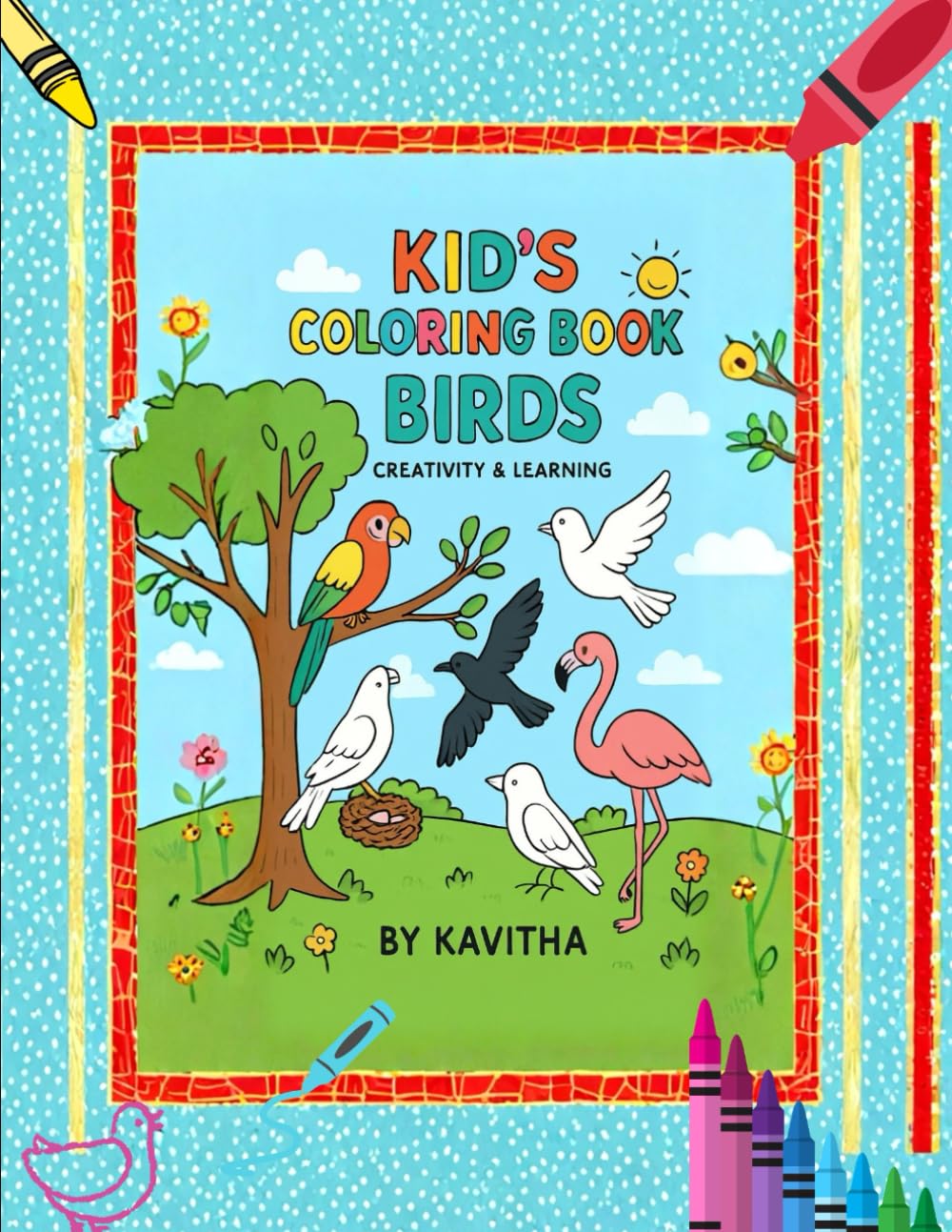 Birds Coloring Book for Kids: Fun Bird Illustrations for Children Ages 3-6