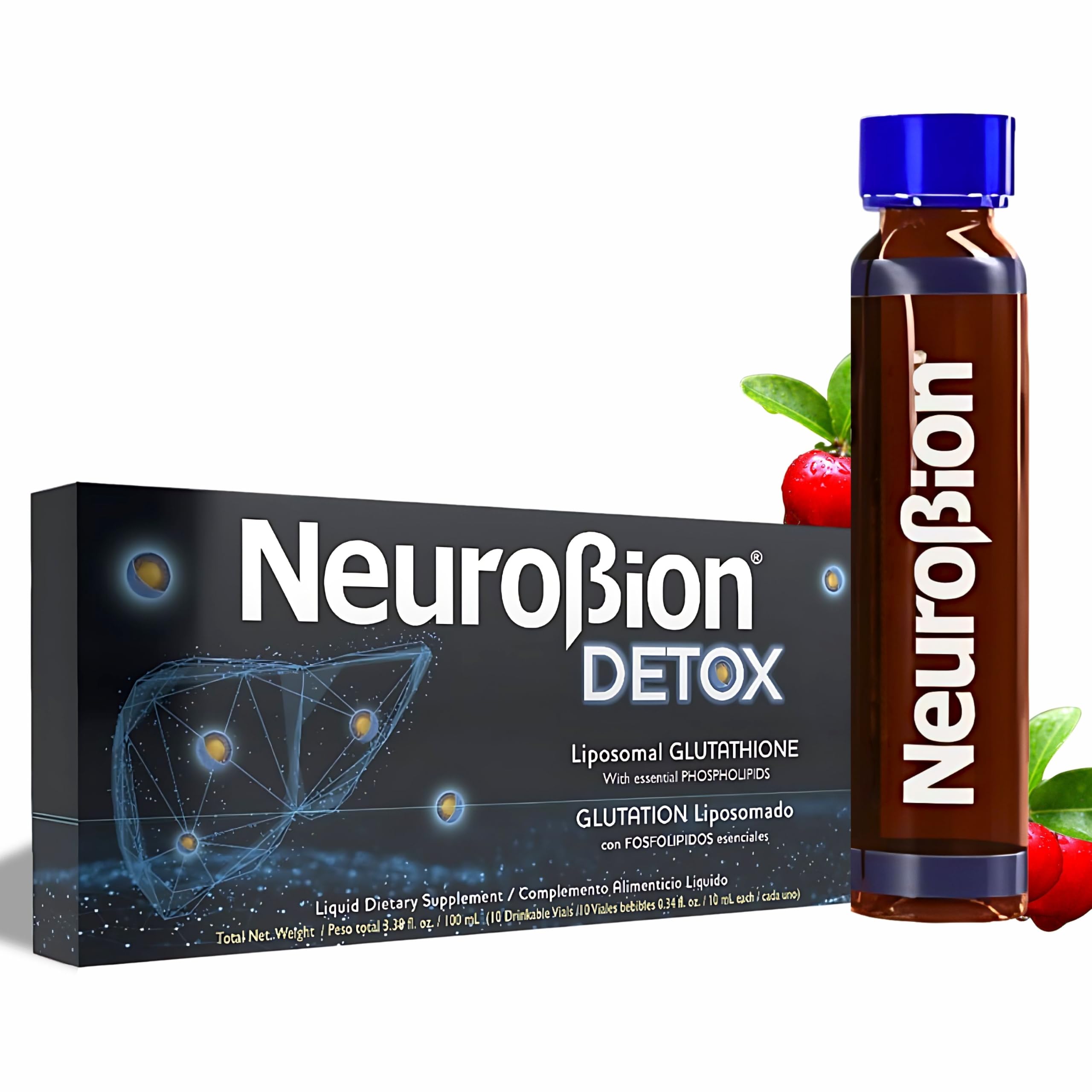 Neurobion Detox Liposomal Glutathione Liquid Essential Phospholipids Glutation Liposomado Liquido Glutathione Liposomal Supplement Antioxidants Immune System 10 Vials : Health & Household