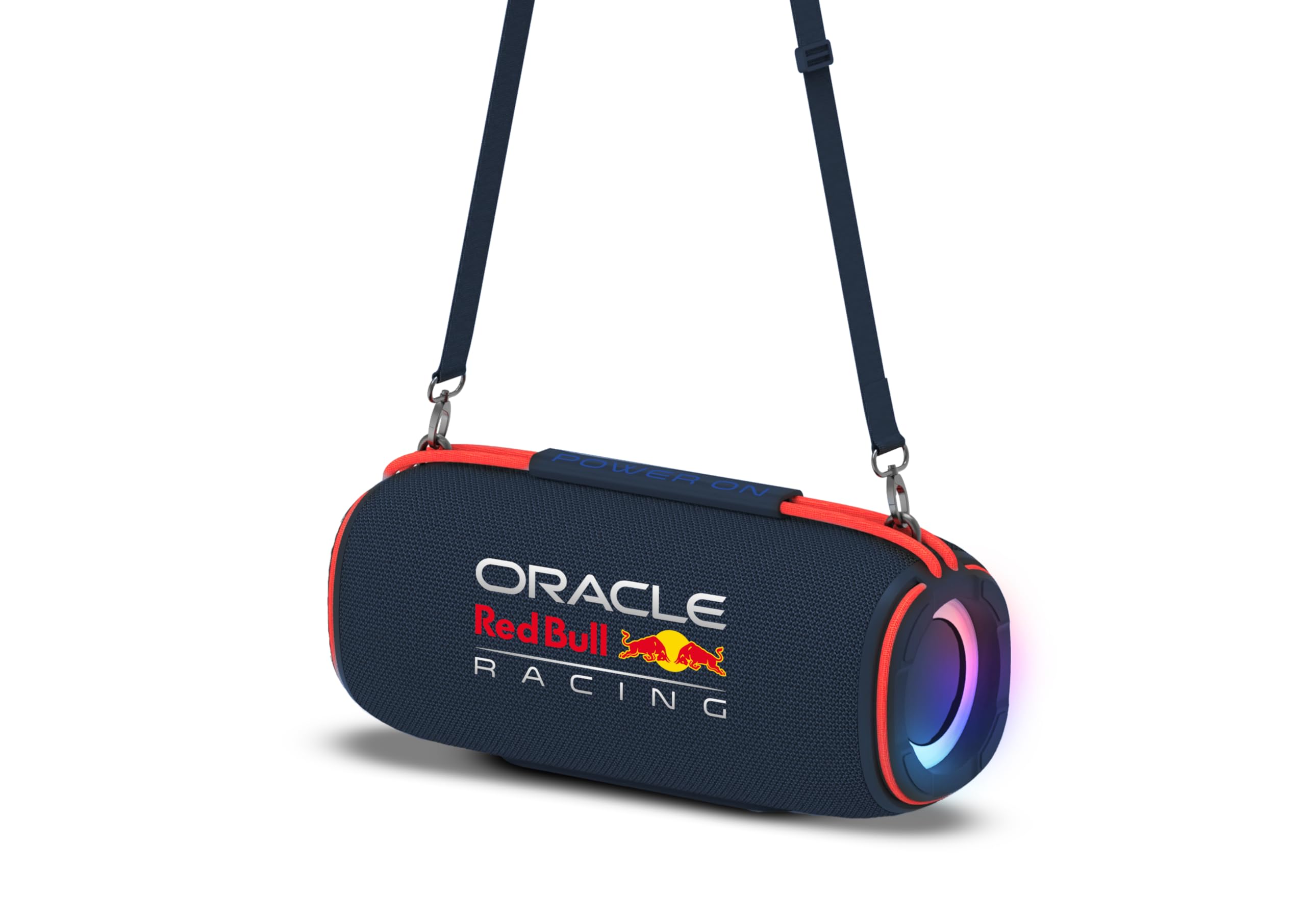 Nilox Red Bull Racing Force, Altavoz Bluetooth Portátil con Iluminación RGB, Potencia Máxima de 120W, Amplia Conectividad Incluyendo Bluetooth, USB, AUX, Resistencia IPX5