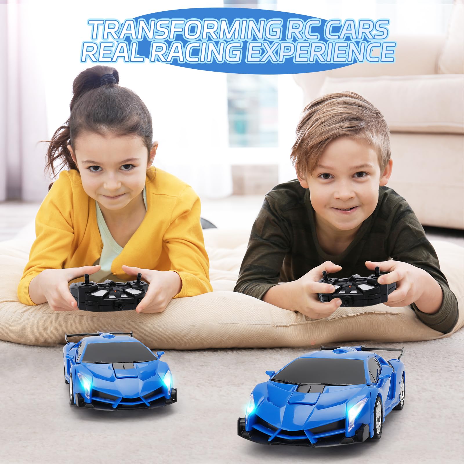 Voiture télécommandée, Robot Transformable, pour Enfants, échelle 1:18, Jouet d'anniversaire, pour garçons de 3, 4, 5, 6, 7, 8, 9, 10 Ans, garçons et Enfants - Jaune