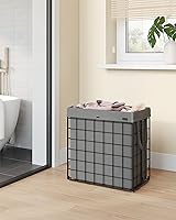 Vista 3 de SONGMICS 29 Gal. (110L) Laundry Basket, Laundry Hamper, Collapsible Clothes Hamper, Removable and Washable Liner, Metal Wire Frame, for Bedroom