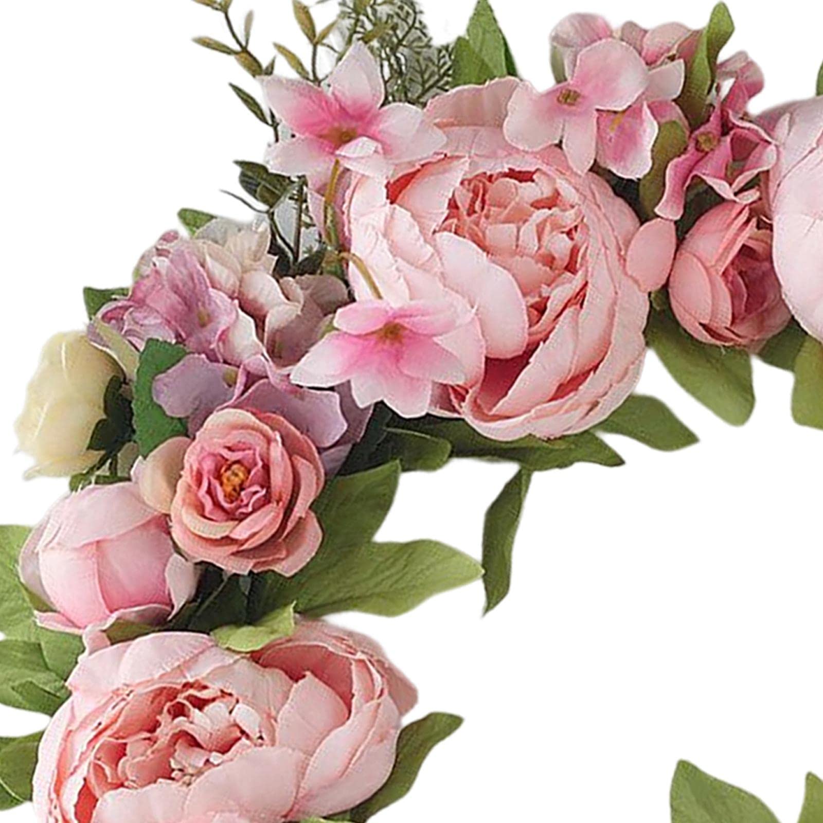 Ghirlanda di Peonie da 40 Cm, Ghirlanda Primaverile, Ghirlanda Floreale Artificiale, Decorazioni Natalizie da Appendere Fatte a Mano, io