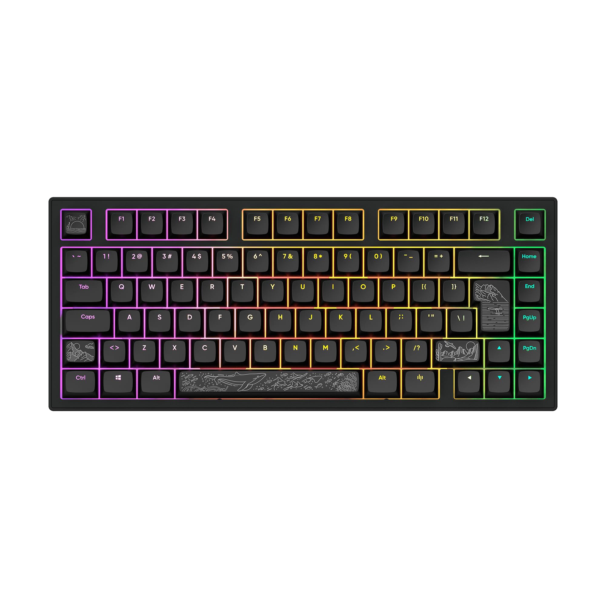 Dark Project ALU81A Terra Nostra Mechanische Gaming-Tastatur | ISO Multi | Hot-Swap | G3MS Moonstone Gefettete Schalter | Gefettete Stabilisatoren | Flex Gasket Mount | Aluminium | 75% | RGB