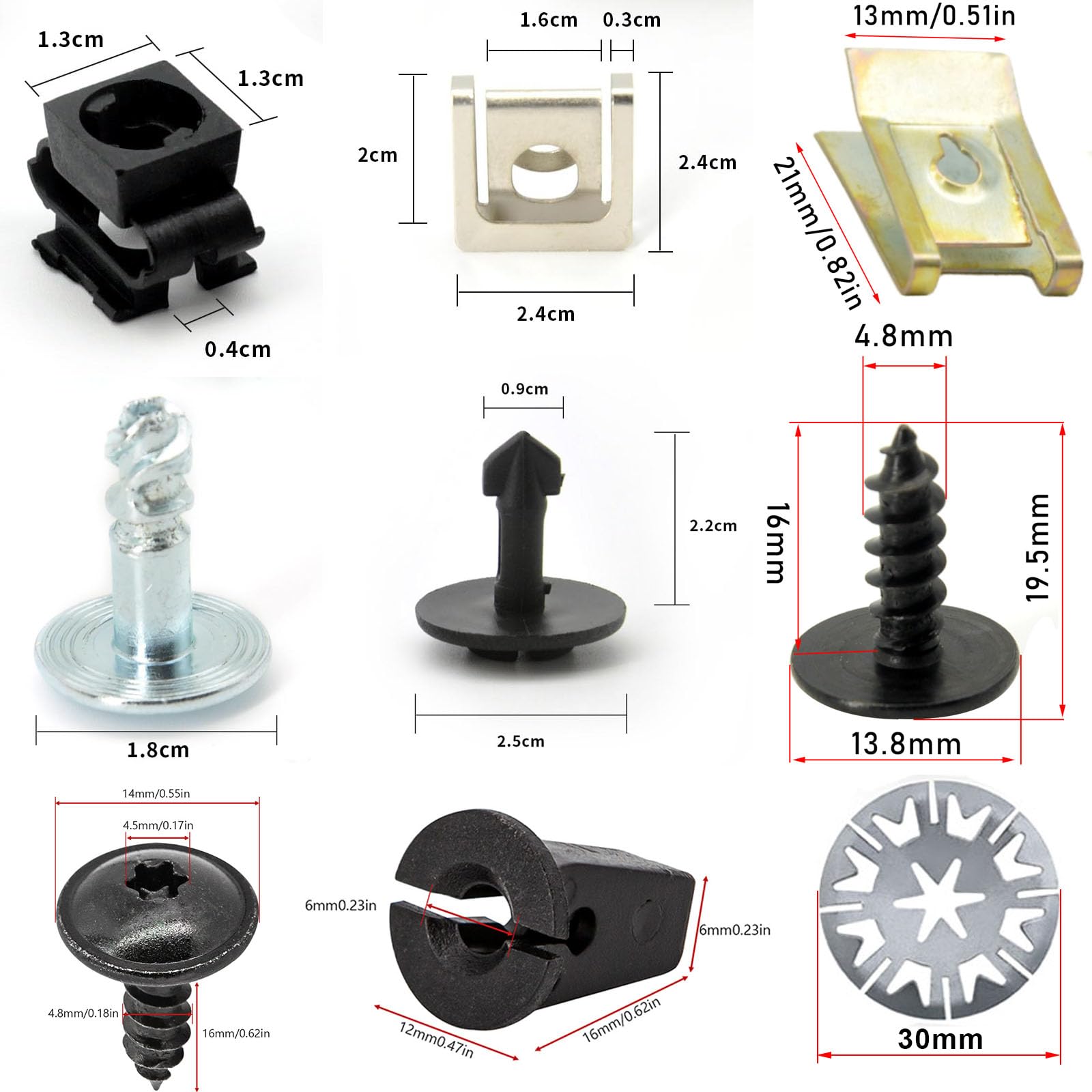 Engine Undertray Cover Fastener Clip & Screw Set – 40 Pcs For Fender Splash Guard