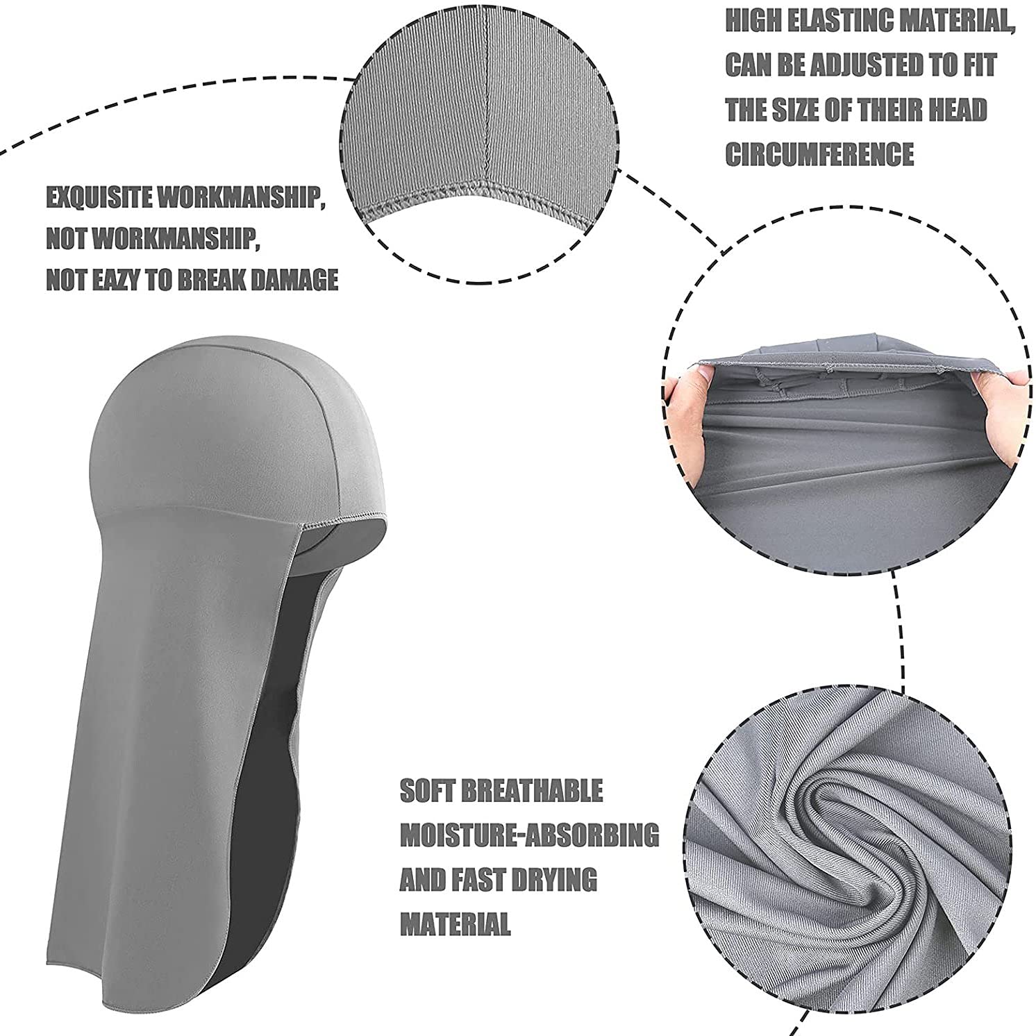 3 piezas de forro de casco duro con solapa para el cuello, gorras de calavera refrescantes, forro que absorbe el sudor con parasol para casco