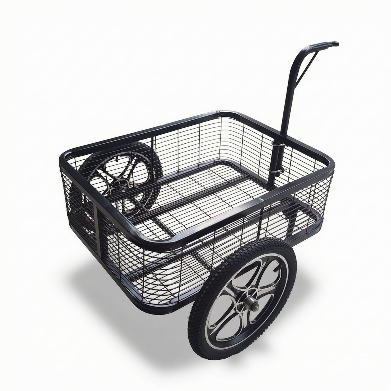 Amagogo Remolque para Bicicleta Remolque Carrito Tráiler Carro con Canasta Metálica Transpirable con Manejo Cómodo y Buena