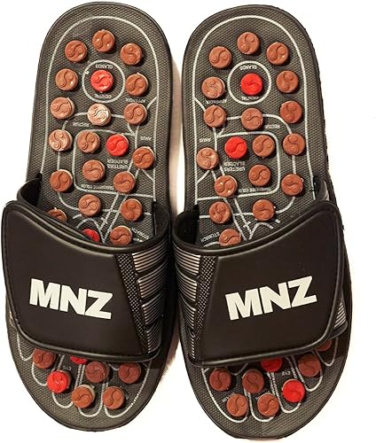 MNZ - Pantuflas de acupresión y sandalias de reflexología, suela de goma antideslizante, calcetines de acupuntura, pantuflas de masaje de pies para